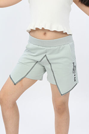 Toontoy Kız Çocuk Mood It S A Good Nakışlı Şort