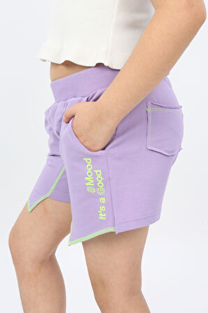 Toontoy Kız Çocuk Mood It S A Good Nakışlı Şort