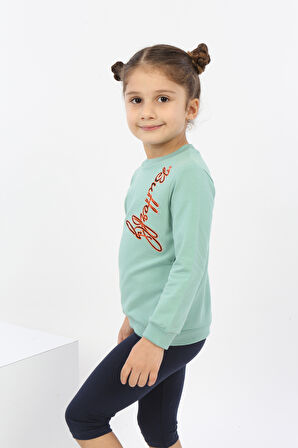 Toontoy Kız Çocuk Butterfly Nakışlı Sweatshirt