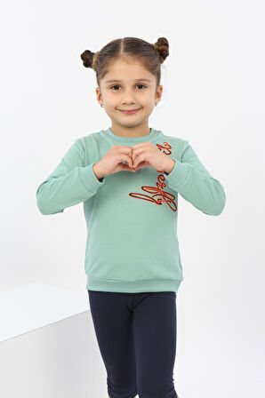 Toontoy Kız Çocuk Butterfly Nakışlı Sweatshirt