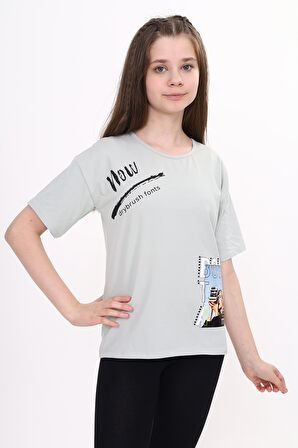 Toontoy Kız Çocuk Bornta Baskılı Tişört