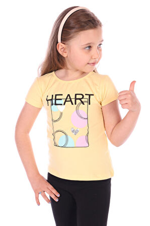 Toontoy Kız Bebek Heart Baskılı Tişört
