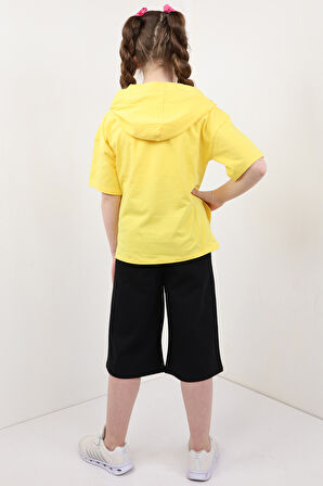 Toontoy Kız Çocuk Göğsü Get ! Baskılı Kapüşonlu Kaprili Takım