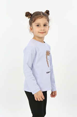Toontoy Kız Çocuk Kirpi Baskılı Tişört