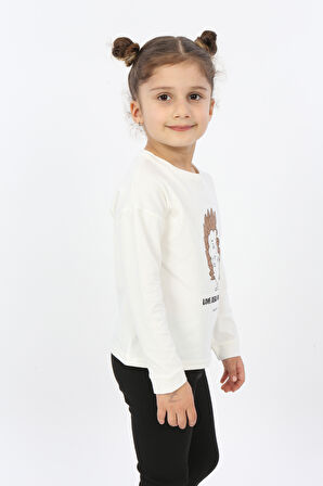 Toontoy Kız Çocuk Kirpi Baskılı Tişört