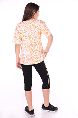 Toontoy Kız Çocuk Happiness Baskılı Kaprili Takım