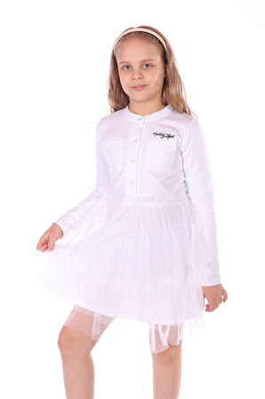 Toontoy Kız Çocuk Toontoy Girl Nakışlı Tüllü Elbise