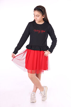 Toontoy Kız Çocuk Toontoy Girl Nakışlı Tüllü Elbise