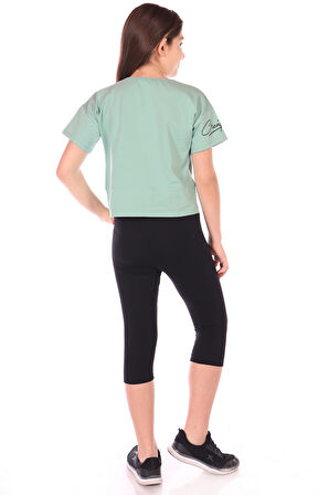 Toontoy Kız Çocuk Göğsü Ayıcık Baskılı Kaprili Takım