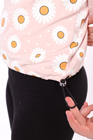 Toontoy Kız Çocuk Komple Papatya Baskılı Tişört