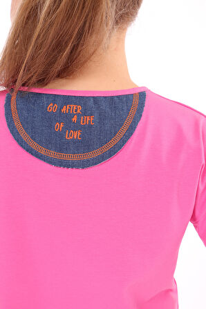 Toontoy Kız Çocuk Roses Yazı Baskılı Tişört