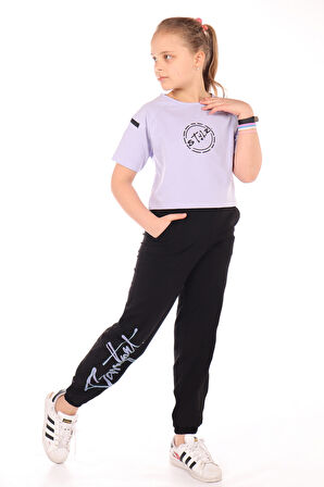 Toontoy Kız Çocuk Style Baskılı Eşofman Takım