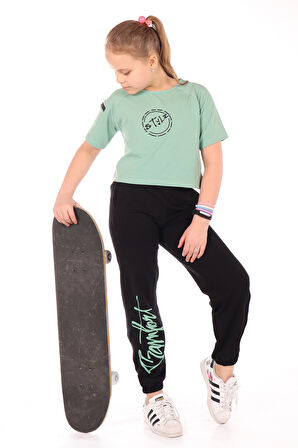 Toontoy Kız Çocuk Style Baskılı Eşofman Takım