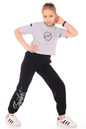 Toontoy Kız Çocuk Style Baskılı Eşofman Takım