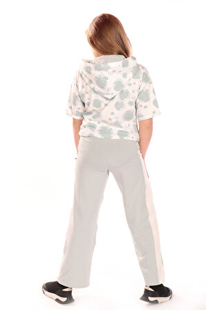 Toontoy Kız Çocuk Ön Yazı Baskılı Batikli Eşofman Takım