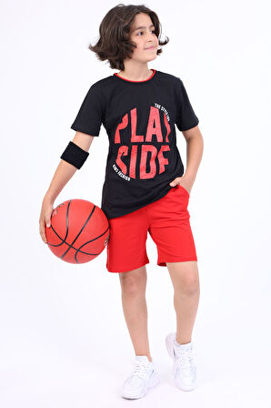 Toontoy Erkek Çocuk Play Side Baskılı Şortlu Takım