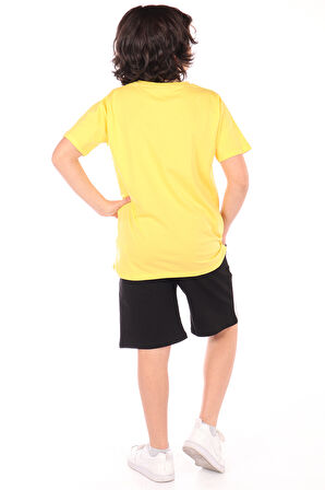 Toontoy Erkek Çocuk Önü Yazı Baskılı Şortlu Takım