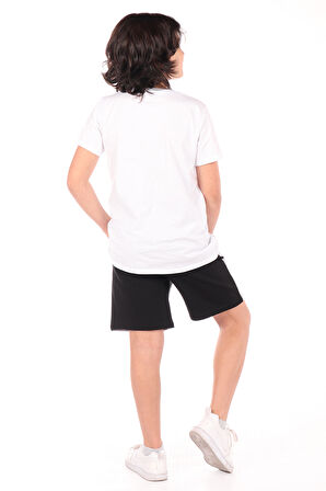 Toontoy Erkek Çocuk Önü Yazı Baskılı Şortlu Takım