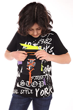 Toontoy Erkek Çocuk Armalı Önü Yazı Baskılı Tişört