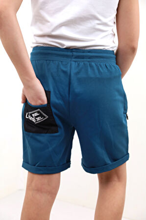 Toontoy Erkek Çocuk Arka Cep Detaylı Sport Like Tnty Nakışlı Şort