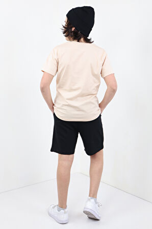 Toontoy Erkek Çocuk Önü Yazı Baskılı Alt Arma Detaylı Şortlu Takım