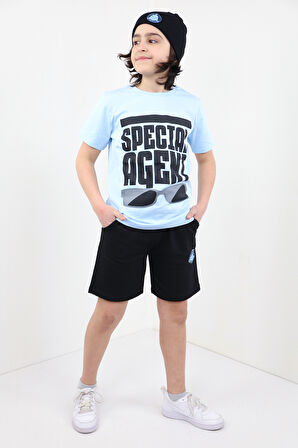 Toontoy Erkek Çocuk Önü Yazı Baskılı Alt Arma Detaylı Şortlu Takım