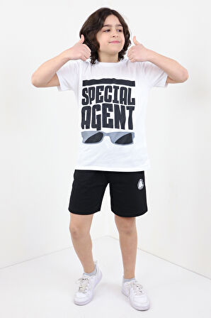 Toontoy Erkek Çocuk Önü Yazı Baskılı Alt Arma Detaylı Şortlu Takım