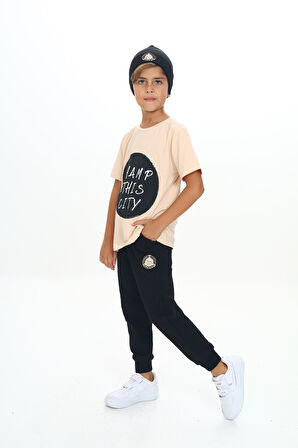 Toontoy Erkek Çocuk Önü Yazı Baskılı Alt Arma Detaylı Üçlü Eşofman Takım