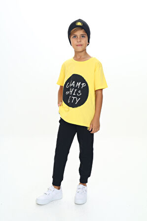 Toontoy Erkek Çocuk Önü Yazı Baskılı Alt Arma Detaylı Üçlü Eşofman Takım