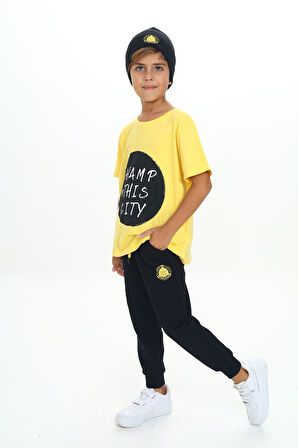 Toontoy Erkek Çocuk Önü Yazı Baskılı Alt Arma Detaylı Üçlü Eşofman Takım