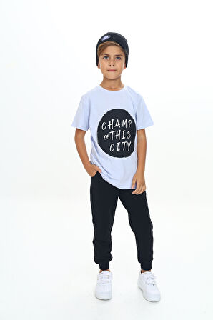 Toontoy Erkek Çocuk Önü Yazı Baskılı Alt Arma Detaylı Üçlü Eşofman Takım