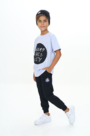 Toontoy Erkek Çocuk Önü Yazı Baskılı Alt Arma Detaylı Üçlü Eşofman Takım