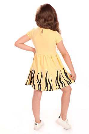 Toontoy Kız Bebek Baskılı Elbise