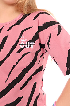 Toontoy Kız Çocuk Komple Baskılı Tişört