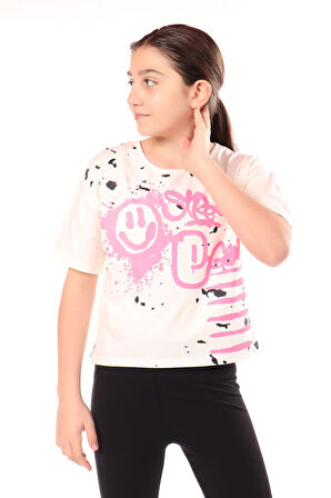 Toontoy Kız Çocuk Baskılı Tişört