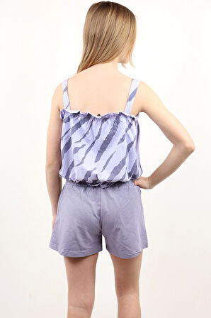 Toontoy Kız Çocuk Desenli Şortlu Takım