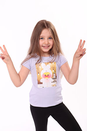 Toontoy Kız Çocuk Baskılı Tişört