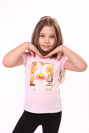 Toontoy Kız Çocuk Baskılı Tişört