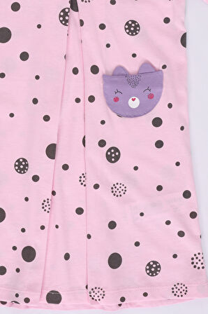 Toontoy Kız Çocuk Komple Baskılı Elbise