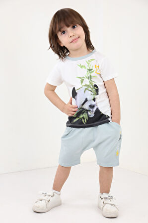 Toontoy Erkek Bebek Baskılı Şortlu Takım