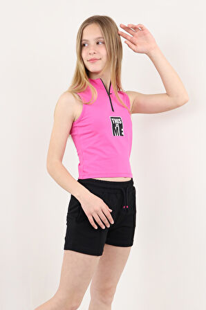 Toontoy Kız Çocuk Baskılı Şortlu Takım