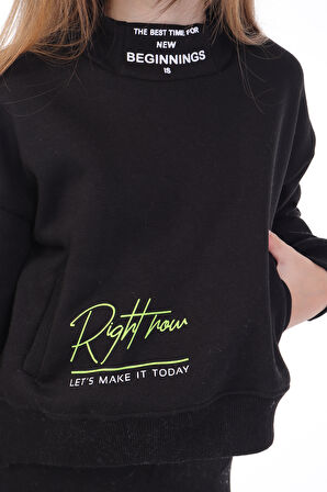 Toontoy Kız Çocuk Baskılı Sweatshirt