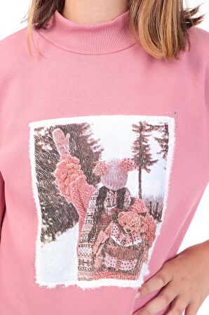 Toontoy Kız Çocuk Baskılı Sweatshirt