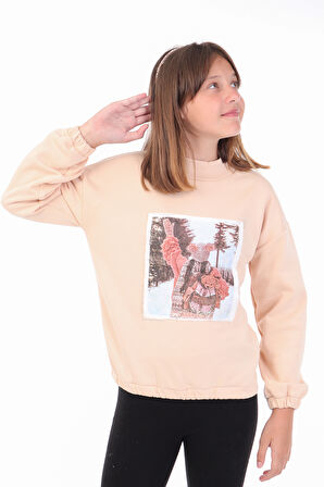 Toontoy Kız Çocuk Baskılı Sweatshirt
