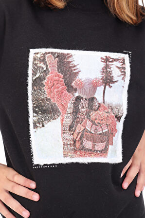 Toontoy Kız Çocuk Baskılı Sweatshirt