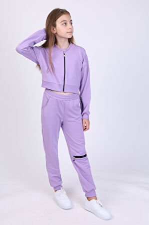 Toontoy Kız Çocuk 3lü Baskılı Eşofman Takım