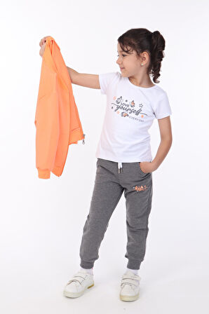 Toontoy Kız Çocuk 3lü Baskılı Eşofman Takım