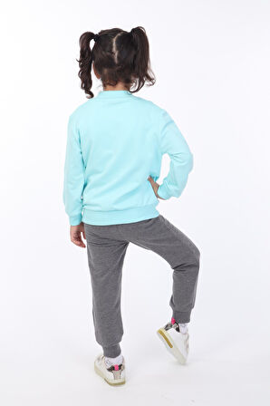 Toontoy Kız Çocuk 3lü Baskılı Eşofman Takım