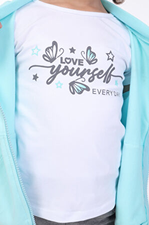 Toontoy Kız Çocuk 3lü Baskılı Eşofman Takım