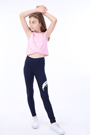 Toontoy Kız Çocuk Baskılı Tayt